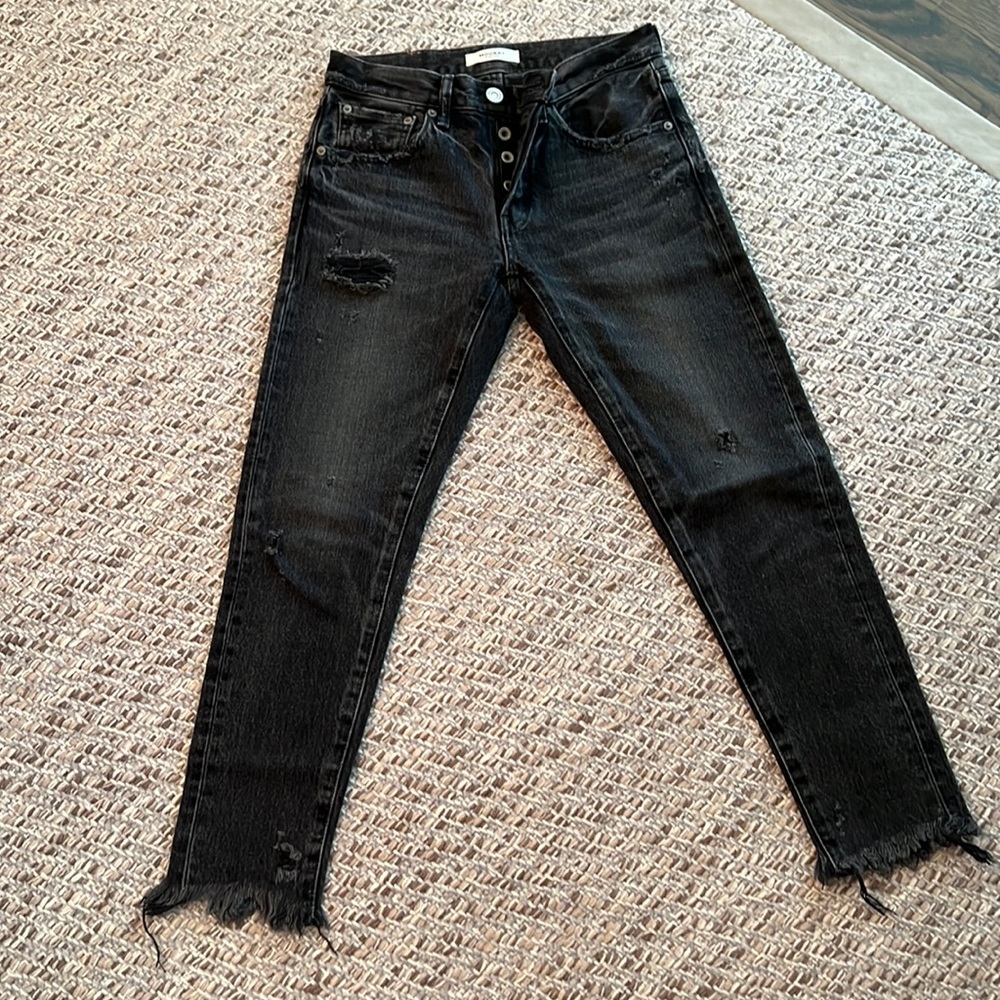 Moussy Jean. Black, tapered